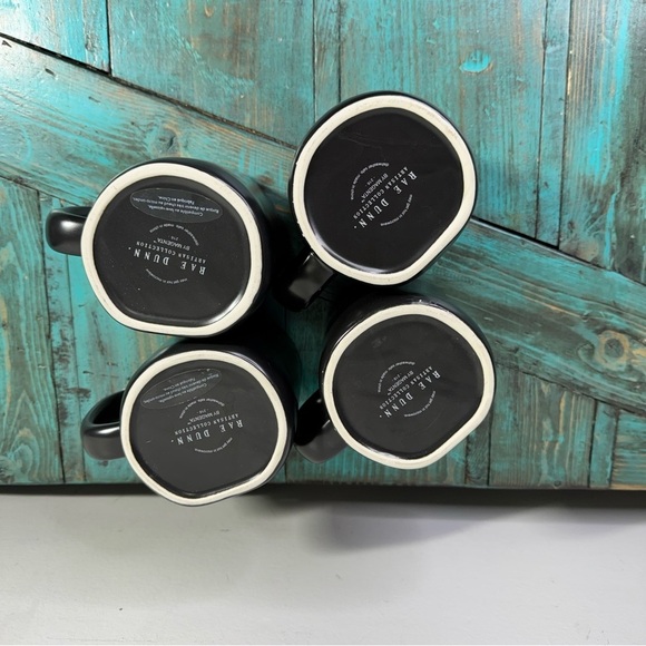 Rae Dunn Set of 4 Black Coffee Mugs - Picture 6 of 6